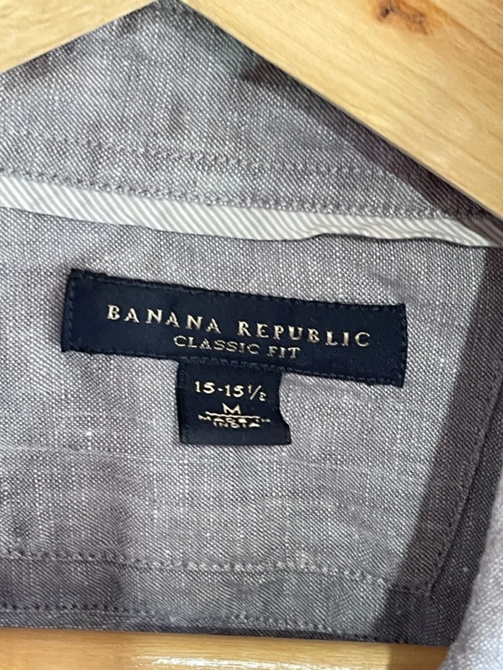 Banana Republic Heather Gray Linen Button-Down Shirt